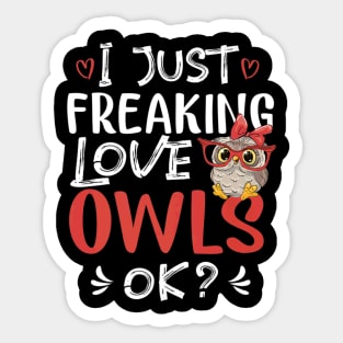 Owls Ok Kawaii Lover Sticker